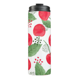 Nahtlose Kirschmuster Vintage Wasserfarbenkrankhei Thermosbecher