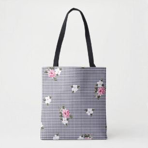 Nahtlose kleine Karos und abstrakte Muster der Blu Tasche