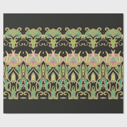Nahtlose Kunstverzierung im Jugendstil Geschenkpapier (Flach)