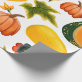 Nahtlose Kürbis- und Blätter auf einer Insel Geschenkpapier (Ecke)