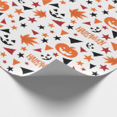 Nahtlose Kürbis und Blätter Halloween-Geschenkwrap Geschenkpapier (Ecke)