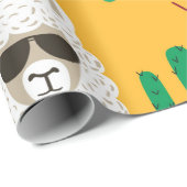 Nahtlose Lama- und Kaktusmuster in Hell Geschenkpapier (Rolleneckpunkt)