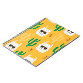 Nahtlose Lama- und Kaktusmuster in Hell Notizblock (Linke Seite)