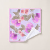 Nahtlose leichte Pflaumenfrüchte lila Beeren Kirsc Badhandtuch Set (Waschlappen)