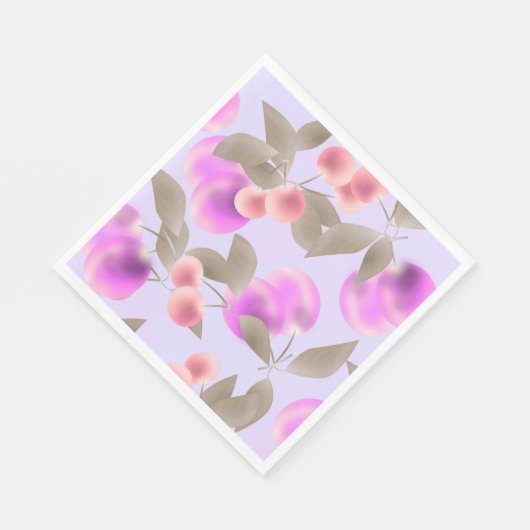 Nahtlose leichte Pflaumenfrüchte lila Beeren Kirsc Serviette (Ecke)