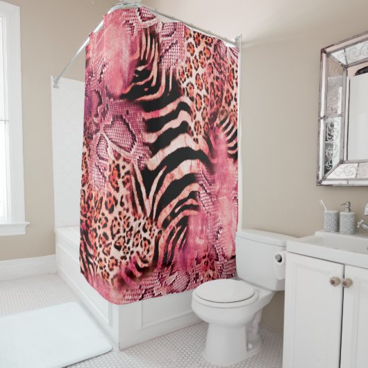 Nahtlose Leopardenmuster, abstrakter Zebra. Leopar Duschvorhang (Beispiel)