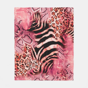 Nahtlose Leopardenmuster, abstrakter Zebra. Leopar Fleecedecke