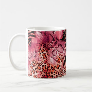 Nahtlose Leopardenmuster, abstrakter Zebra. Leopar Kaffeetasse
