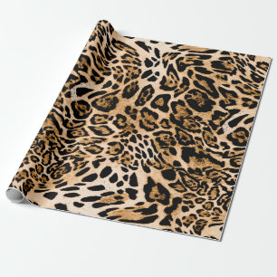 Nahtlose Leopardenstruktur, Tierhaut Geschenkpapier