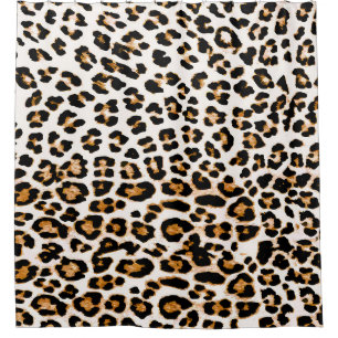 Nahtlose Leopardentextur, afrikanischer Tierdruck Duschvorhang