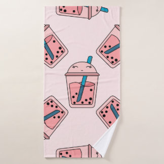 Nahtlose leuchtende Muster Bläschen Tee Früchte So Badehandtuch