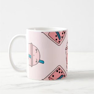 Nahtlose leuchtende Muster Bläschen Tee Früchte So Kaffeetasse