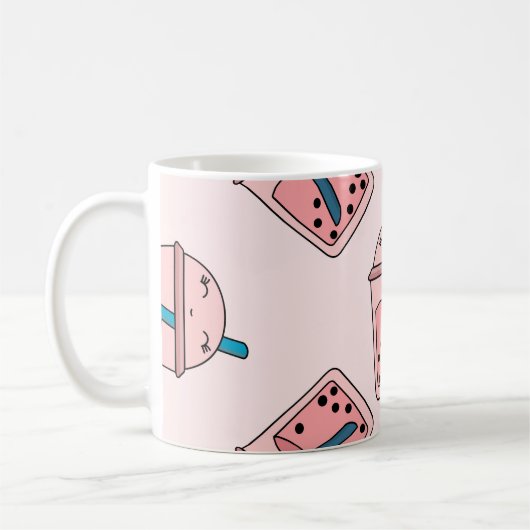 Nahtlose leuchtende Muster Bläschen Tee Früchte So Kaffeetasse (Links)