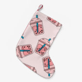 Nahtlose leuchtende Muster Bläschen Tee Früchte So Kleiner Weihnachtsstrumpf (Vorderansicht (hängend))