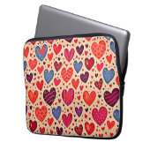 Nahtlose Liebe Herzdesign Kunst Laptopschutzhülle (Vorderseite Links)