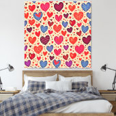 Nahtlose Liebe Herzdesign Kunst Leinwanddruck (Insitu (Schlafzimmer))