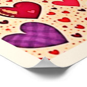 Nahtlose Liebe Herzdesign Kunst Poster (Ecke)