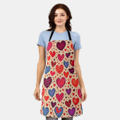 Nahtlose Liebe Herzdesign Kunst Schürze (Getragen)