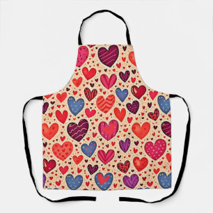 Nahtlose Liebe Herzdesign Kunst Schürze
