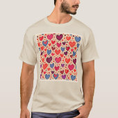Nahtlose Liebe Herzdesign Kunst T-Shirt (Vorderseite)