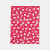 Nahtlose LIEBE Valentinstag rosa, weiße Kratzer Fleecedecke (Vorderseite)