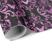 Nahtlose Lila und schwarze Forelle Fledermäuse Dam Geschenkpapier (Rolleneckpunkt)
