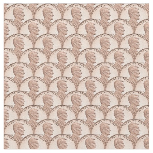 Nahtlose Lincoln Penny Pattern - Kupfermünzen Stoff (Nahaufnahme)