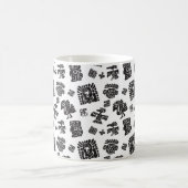 Nahtlose Maya-Muster. Schwarzweißelmännchen Kaffeetasse (Mittel)