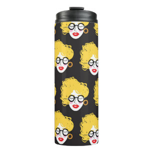 Nahtlose Menge: Lustige Leute Design. Thermosbecher