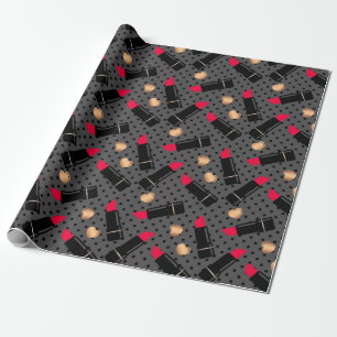 Nahtlose Mode Kosmetische rote Lippenstift-Polka-P Geschenkpapier