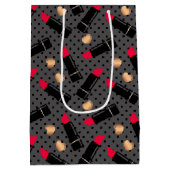 Nahtlose Mode Kosmetische rote Lippenstift-Polka-P Mittlere Geschenktüte (Rückseite)