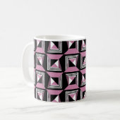 Nahtlose, moderne Quadrat-Muster Kaffeetasse (Vorderseite Links)