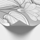Nahtlose monochrome Blumenmuster Hand Drawn Flo Geschenkpapier (Ecke)