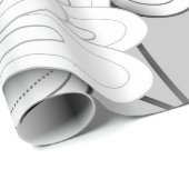 Nahtlose monochrome Blumenmuster Hand Drawn Flo Geschenkpapier (Rolleneckpunkt)