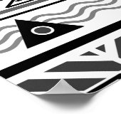 Nahtlose monochrome Ethno-Muster-Hintergrund Poster (Ecke)