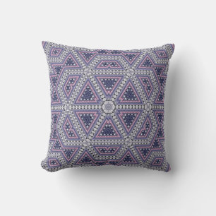 Nahtlose Mosaik abstrakte Kaleidoskop-Violett-Tria Kissen