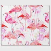 Nahtlose Muster Aquarellfarben-Rose mit rosa Flami Geschenkpapier (Flach)