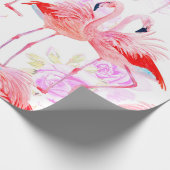 Nahtlose Muster Aquarellfarben-Rose mit rosa Flami Geschenkpapier (Ecke)