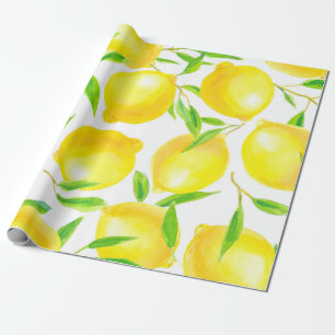 Nahtlose Muster aus Aquarelllemonen und Lea Geschenkpapier