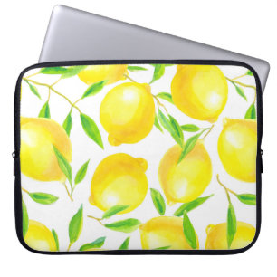 Nahtlose Muster aus Aquarelllemonen und Lea Laptopschutzhülle