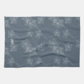 Nahtlose Muster bedruckte graue Spinnennetze, kund Geschirrtuch (Horizontal)