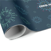 Nahtlose Muster Blau- und Grüne Viruserkrankung Geschenkpapier (Rolleneckpunkt)