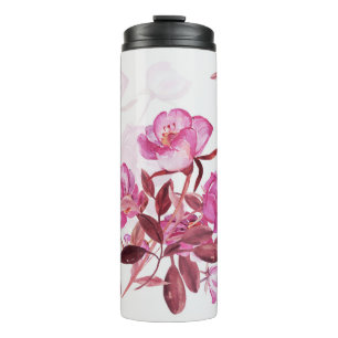 Nahtlose Muster blühende Zweig der Rose Hüften. Wa Thermosbecher
