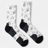 Nahtlose Muster-Blume und Boho Rainbow Socken (Rechts)