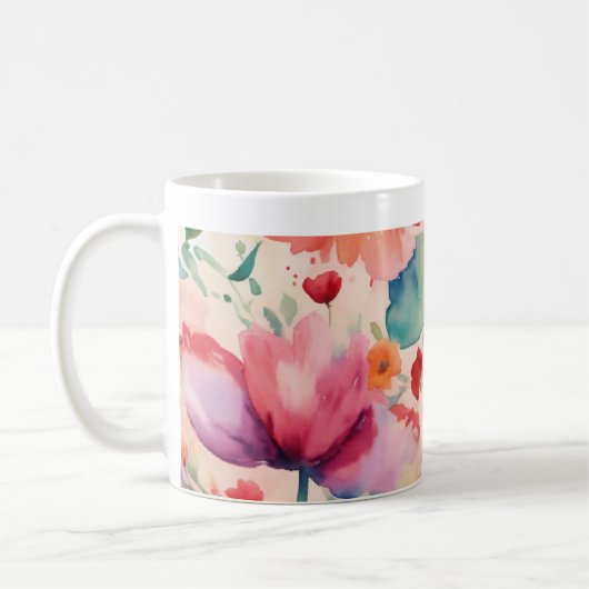 Nahtlose Muster Blumenvignette Kaffeetasse (Links)