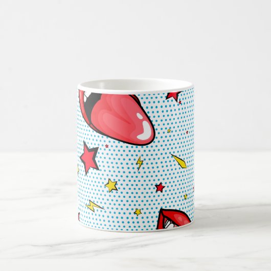 Nahtlose Muster Cartoon Comic Super-Sprache Blase Kaffeetasse (Mittel)