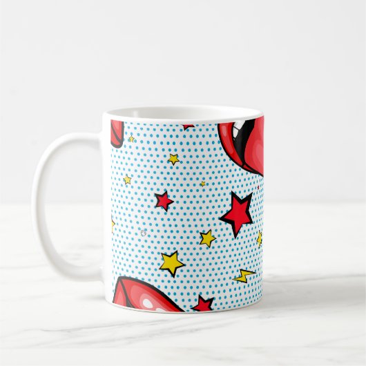 Nahtlose Muster Cartoon Comic Super-Sprache Blase Kaffeetasse (Links)