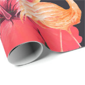 Nahtlose Muster der Blume des Hibiskus, Flamingos Geschenkpapier (Rolleneckpunkt)