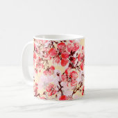 Nahtlose Muster der Frühlingsblumen u Kaffeetasse (Vorderseite Links)