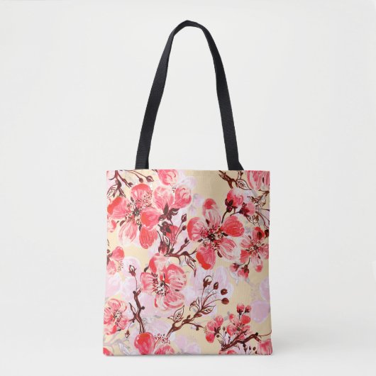 Nahtlose Muster der Frühlingsblumen u Tasche (Vorderseite)